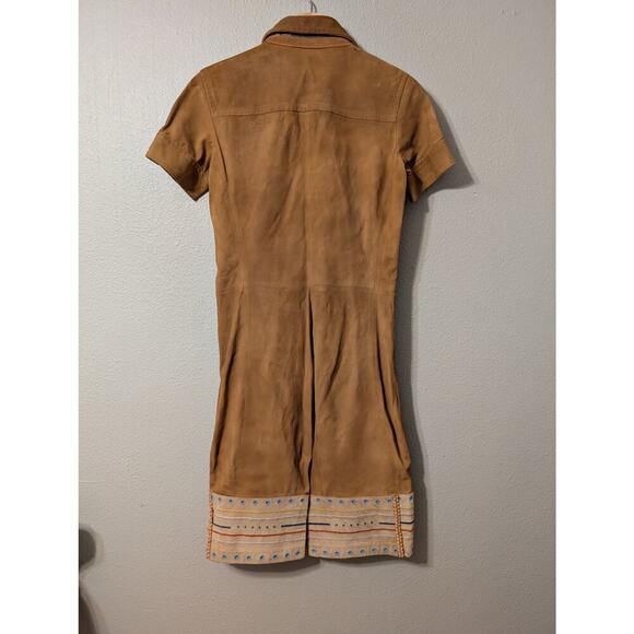 Vintage Coach‎ 100% Genuine Leather Dress Womens 4 Short Sleeve Snap Front - Picture 2 of 10